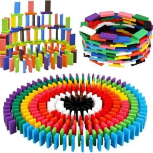 100 pcs wooden dominos block set