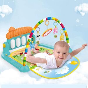 huanger 3 in 1 newborn baby play gym piano fitness rack activity mat