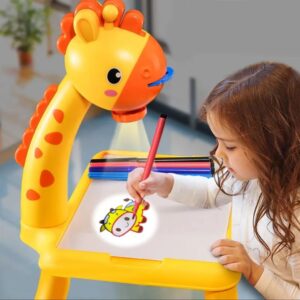 3 in 1 giraffe led projector drawing table