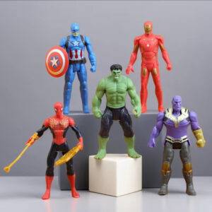 pack of 4 avengers 4 super power hero figures set hulk, thor, iron man & american captain